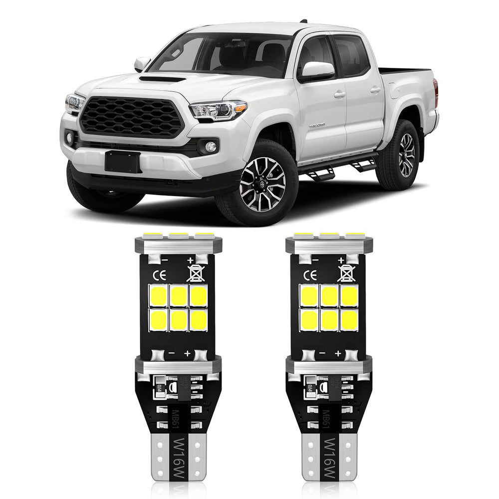 MEALAM T15 LED bulbs pack2 front view showing compact, easy-fit design for Tacoma reverse lights