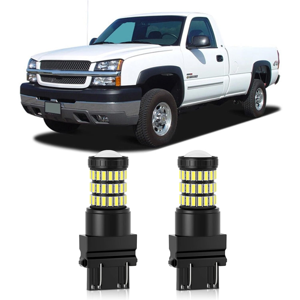 MEALAM Xenon White 3157 backup light closeup showing bright visibility.