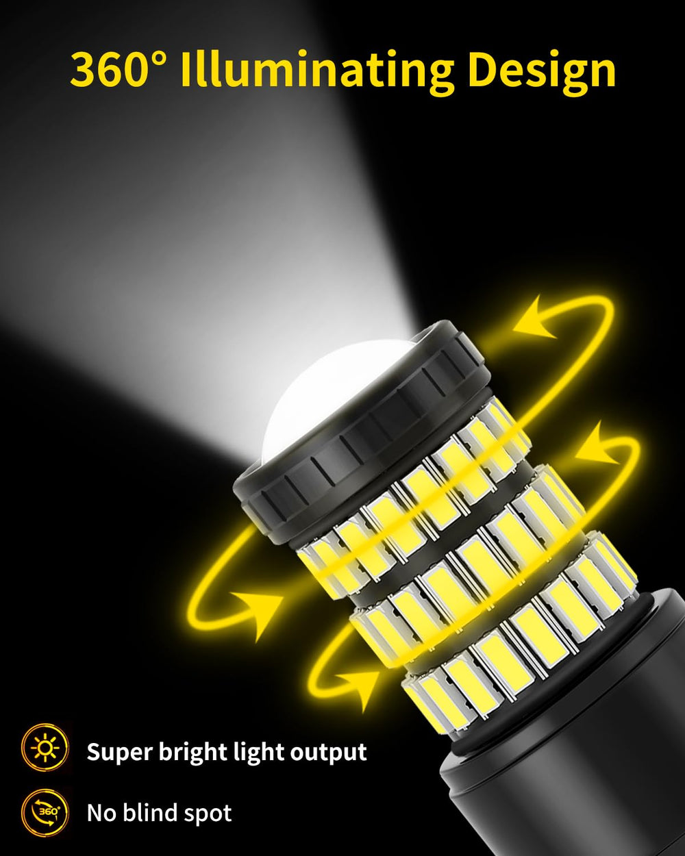 MEALAM Xenon White 3157 LED bulbs shown side by side for comparison.