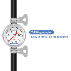 MEASUREMAN brass T-fitting adapter enables easy fuel line integration.