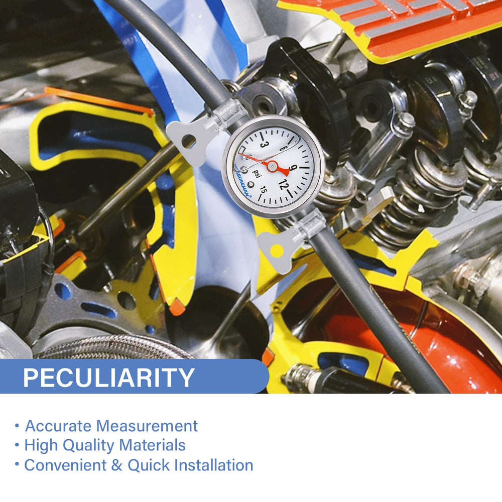 MEASUREMAN stainless steel case resists corrosion in automotive environments.