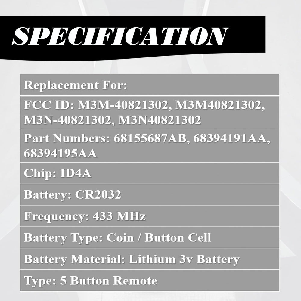 MechanMagic Chrysler 300 fob assembly with pre-installed electronics