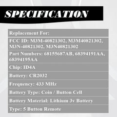 MechanMagic Chrysler 300 fob assembly with pre-installed electronics