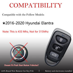MechanMagic Elantra remote back view highlighting compact fit in key ring