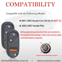 MechanMagic Honda Pilot fob front view demonstrates broad model compatibility.