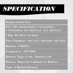 MechanMagic key fob replacement for Chevrolet Sonic, compact design, reliable fit.