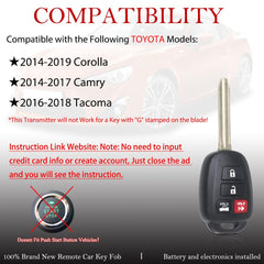 MechanMagic Camry remote back view emphasizes two-pack value