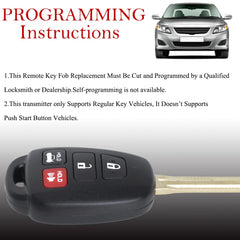MechanMagic key fob for Toyota Camry front view shows pre-installed battery convenience