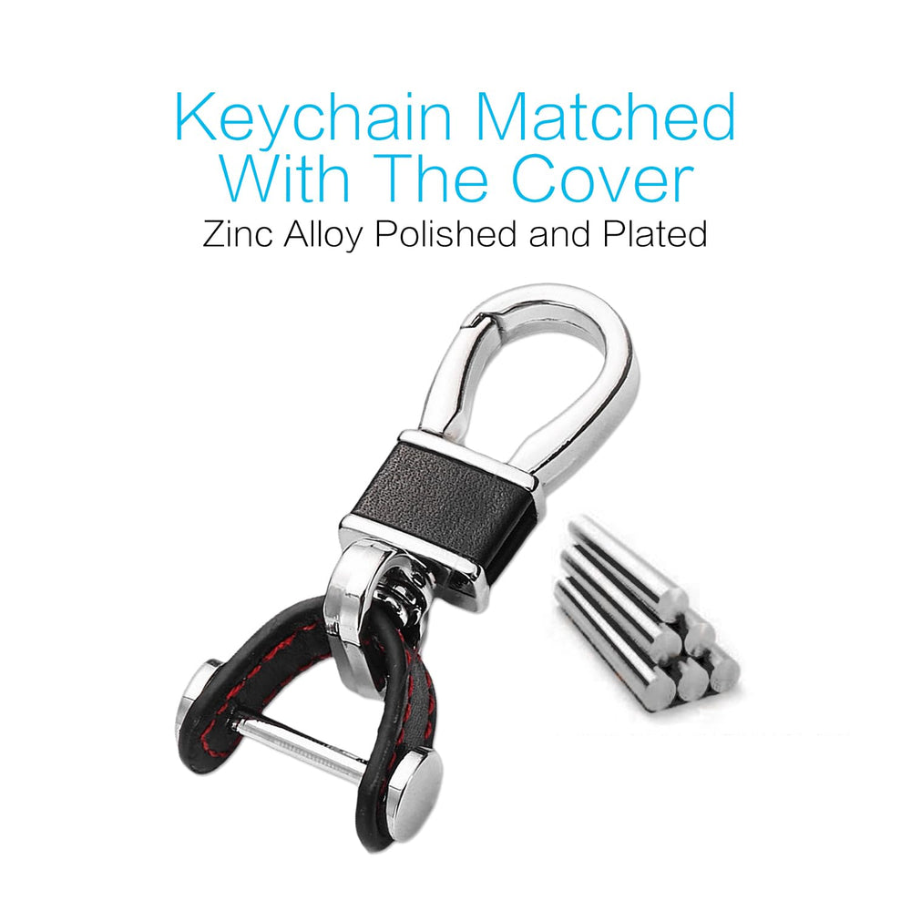 Side view of MECHCOS leather fob cover showing slim profile
