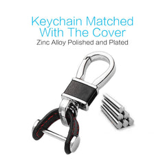 Side view of MECHCOS leather fob cover showing slim profile