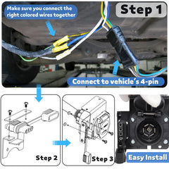 MECMO 4-way flat to vehicle socket setup powering taillights