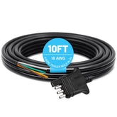 MECMO 4-way trailer end connector wire with 10 ft lead for versatile towing setups