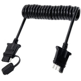 MECMO 7.5ft 4-pin flat trailer extension with a coil for flexible towing.