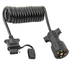 MECMO 7-to-4-pin trailer adapter with coiled cable extends towing reach.