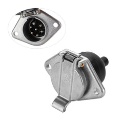 MECMO 7-pin round socket front view for reliable vehicle connections