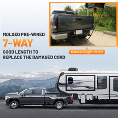MECMO bright-yellow 7-pin cord quickly stands out in a toolbox or cargo area.