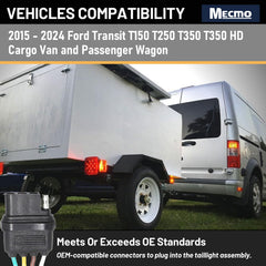MECMO Ford Transit tail lights setup for safer towing.