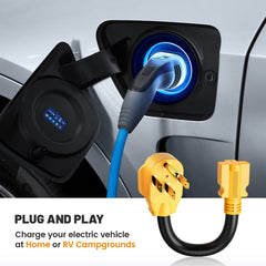 MECMO generator-to-outlet connection illustrating portable power use