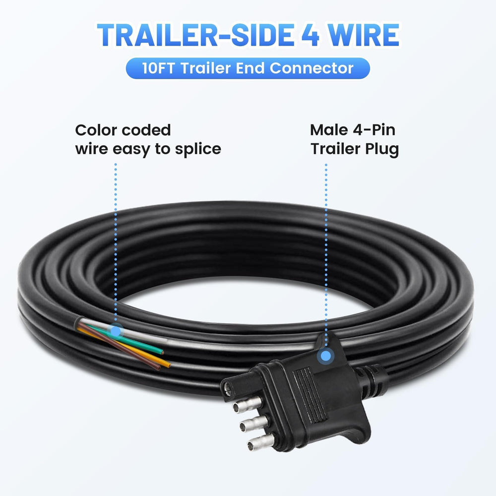 MECMO heavy-duty trailer light plug with four-pin design for reliable connections