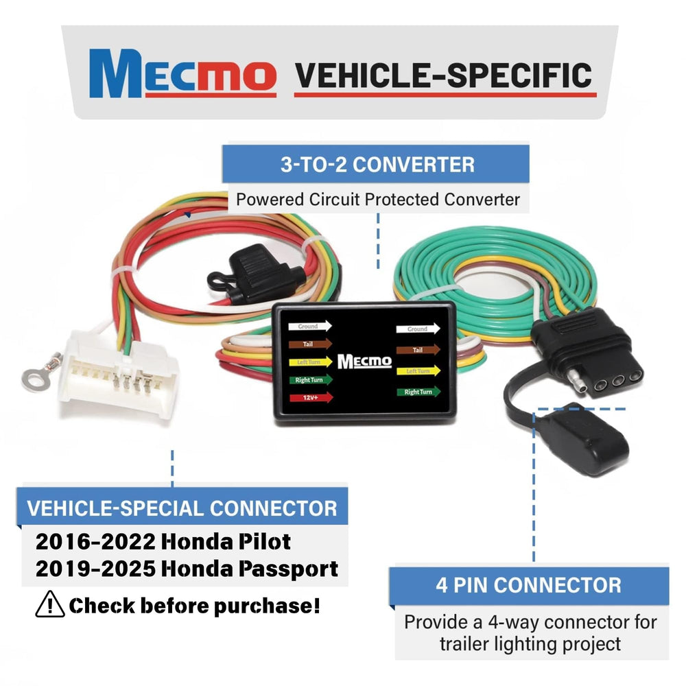 MECMO Honda Pilot 2016-2022 connector installation for easy setup.