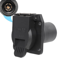 MECMO OEM-Style 7-Way RV Blade Socket front view ready for trailer power