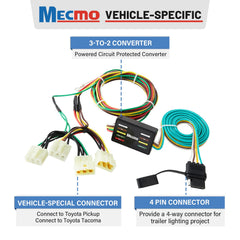 MECMO plug-and-play T-connector enables installation without cutting factory wires.