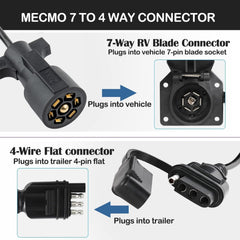 MECMO stretchable 5 ft cable extends reach between vehicle and trailer