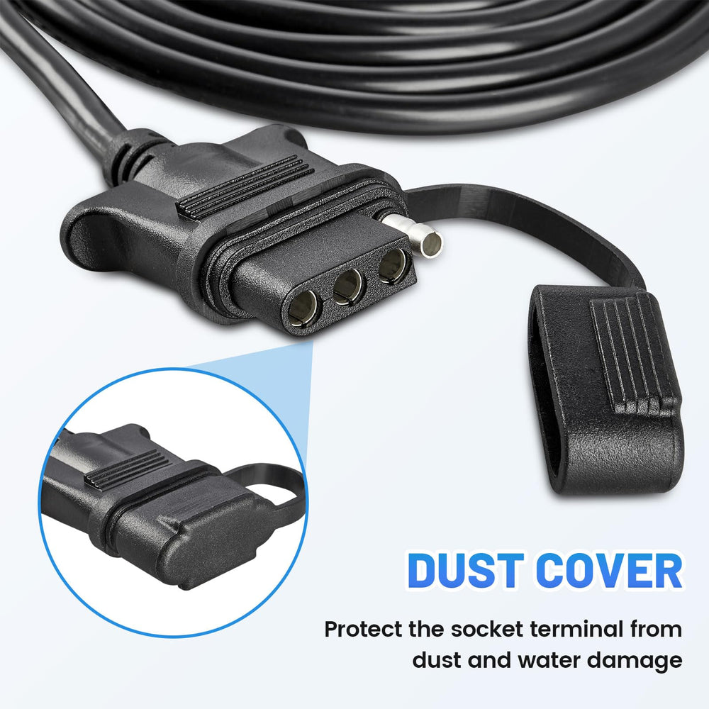 MECMO trailer light plug on truck end for easy upgrades.