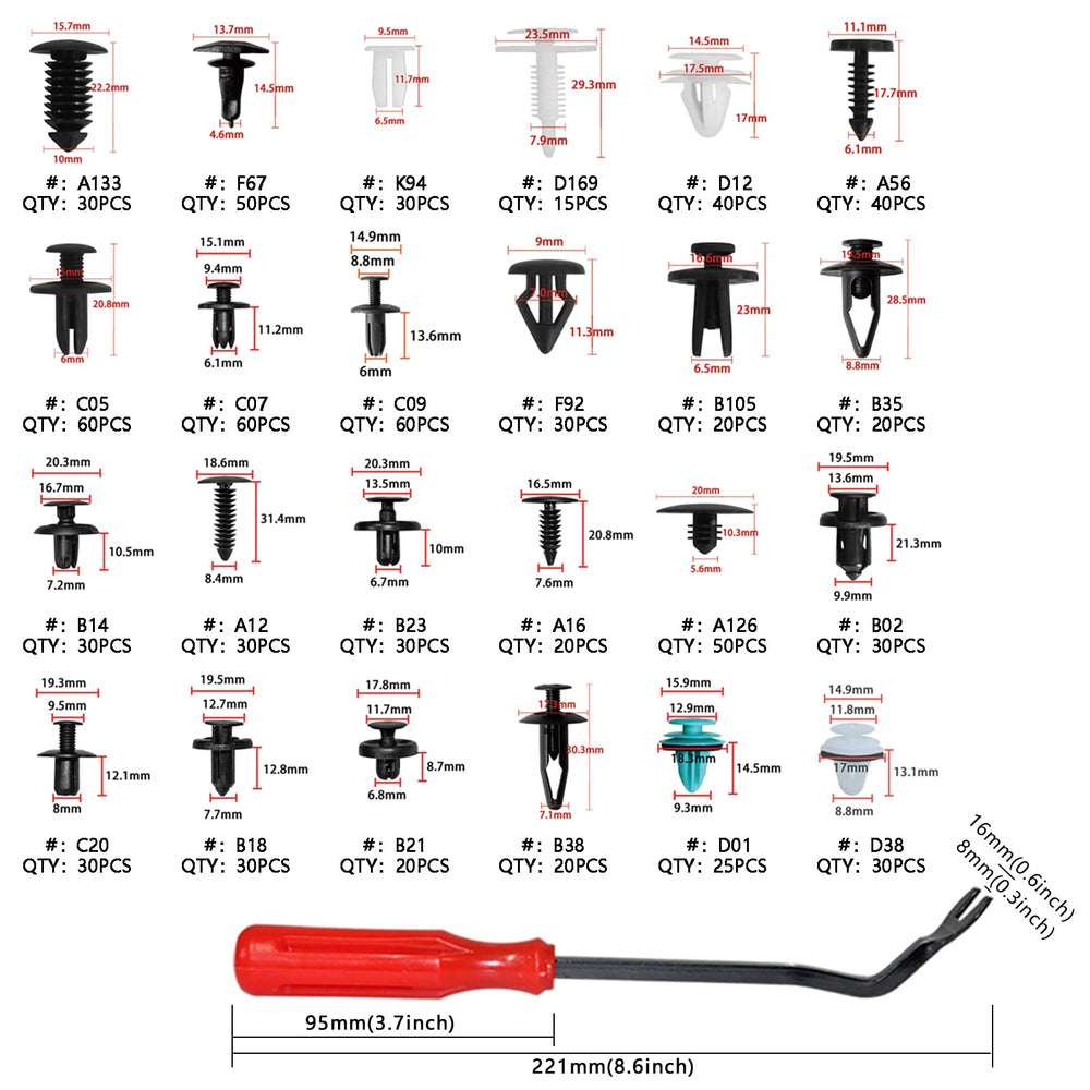Medoon door panel clips ready for secure door trim replacements