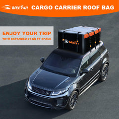 MeeFar universal-fit rooftop bag works with or without a roof rack