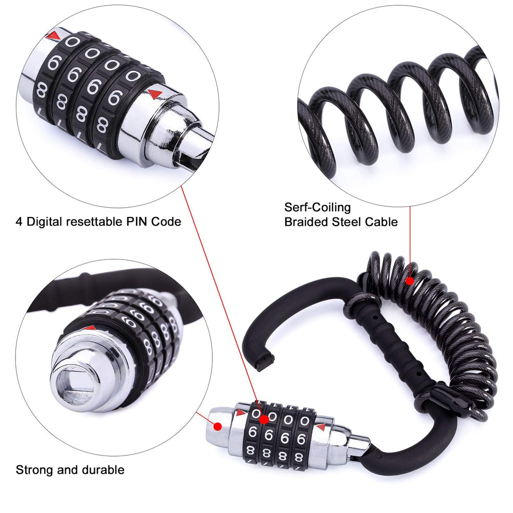 MEETLOCKS telescopic cable lock provides flexible locking options