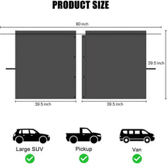 Meewoo suede blackout shade blocks UV light for daytime car naps.