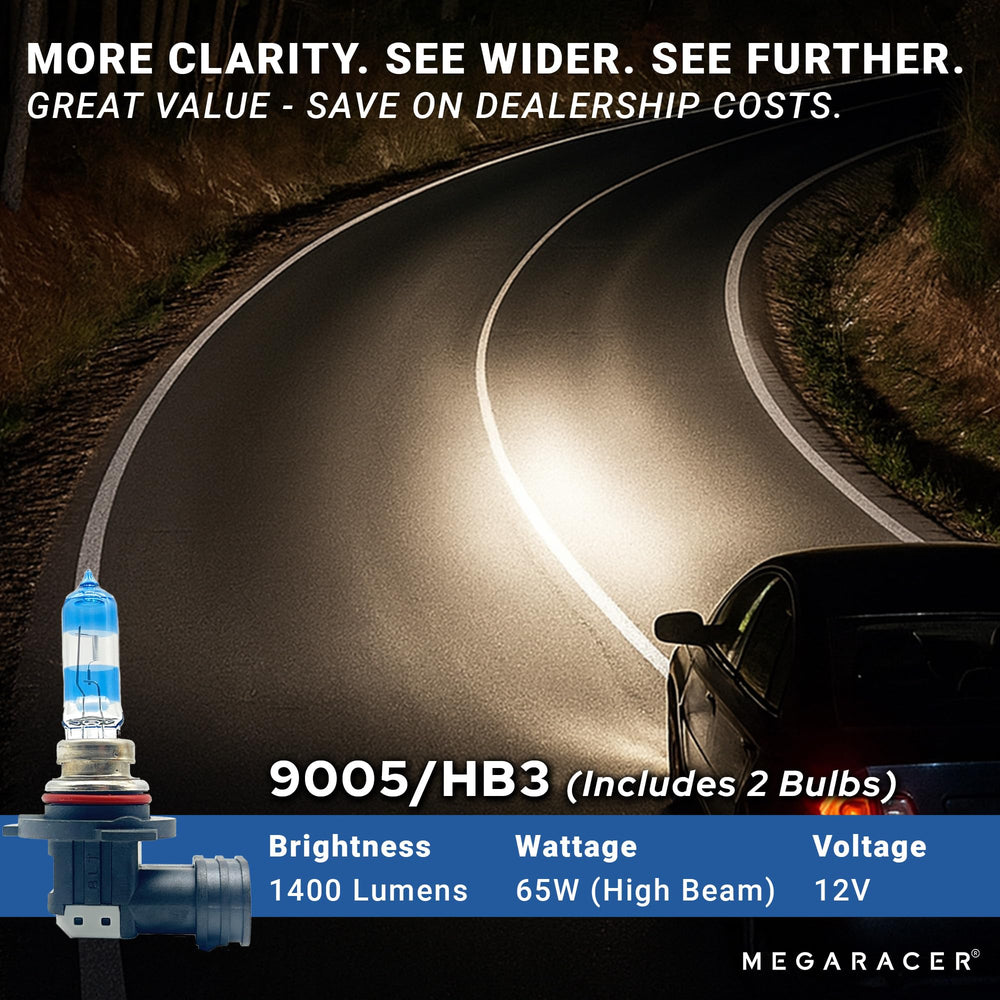 Mega Racer 9005 HB3 installation for quick, tool-free replacement.
