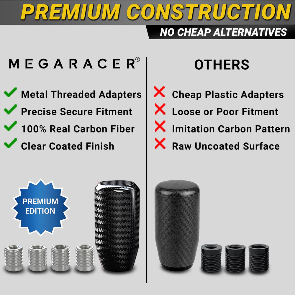 Mega Racer ergonomic grip improves shifting control.