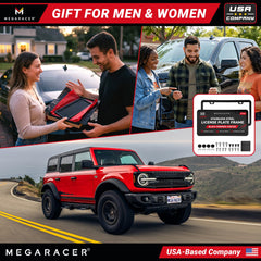 Mega Racer license frame street-legal for US and Canada plates