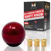 Mega Racer premium carbon fiber red ball shift knob for a bold interior upgrade