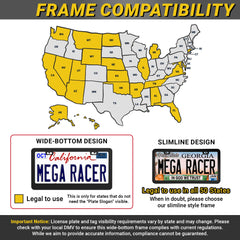 Mega Racer frame waterproof for front or rear mounting in all seasons.