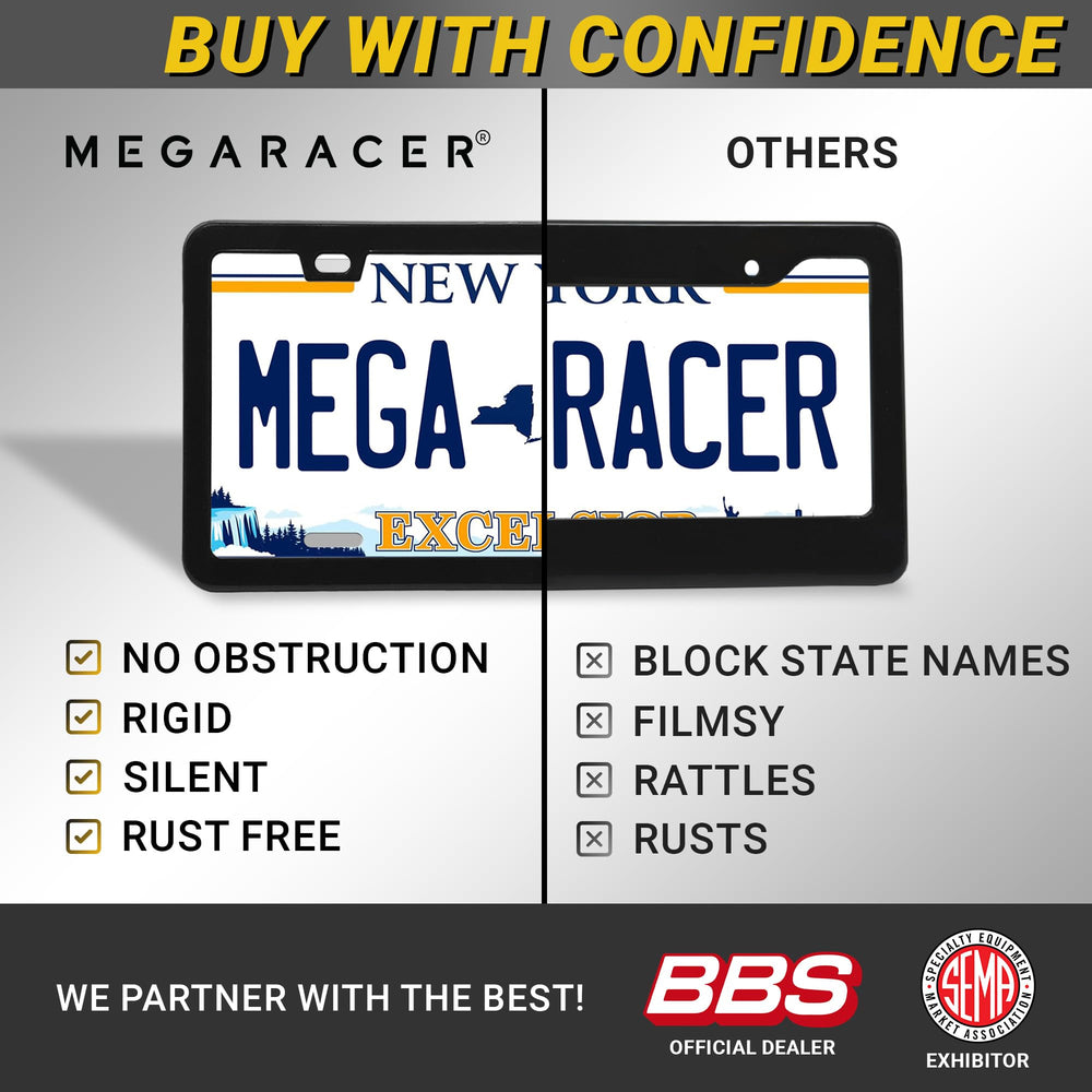 Mega Racer thin edge design for a sleek, paint-friendly profile
