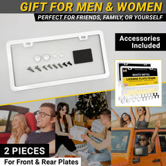 Mega Racer universal front and rear fit for many vehicles without obstructing plates.