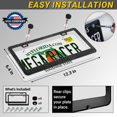 Mega Racer universal license plate frame, back, ready for front or rear mounting.
