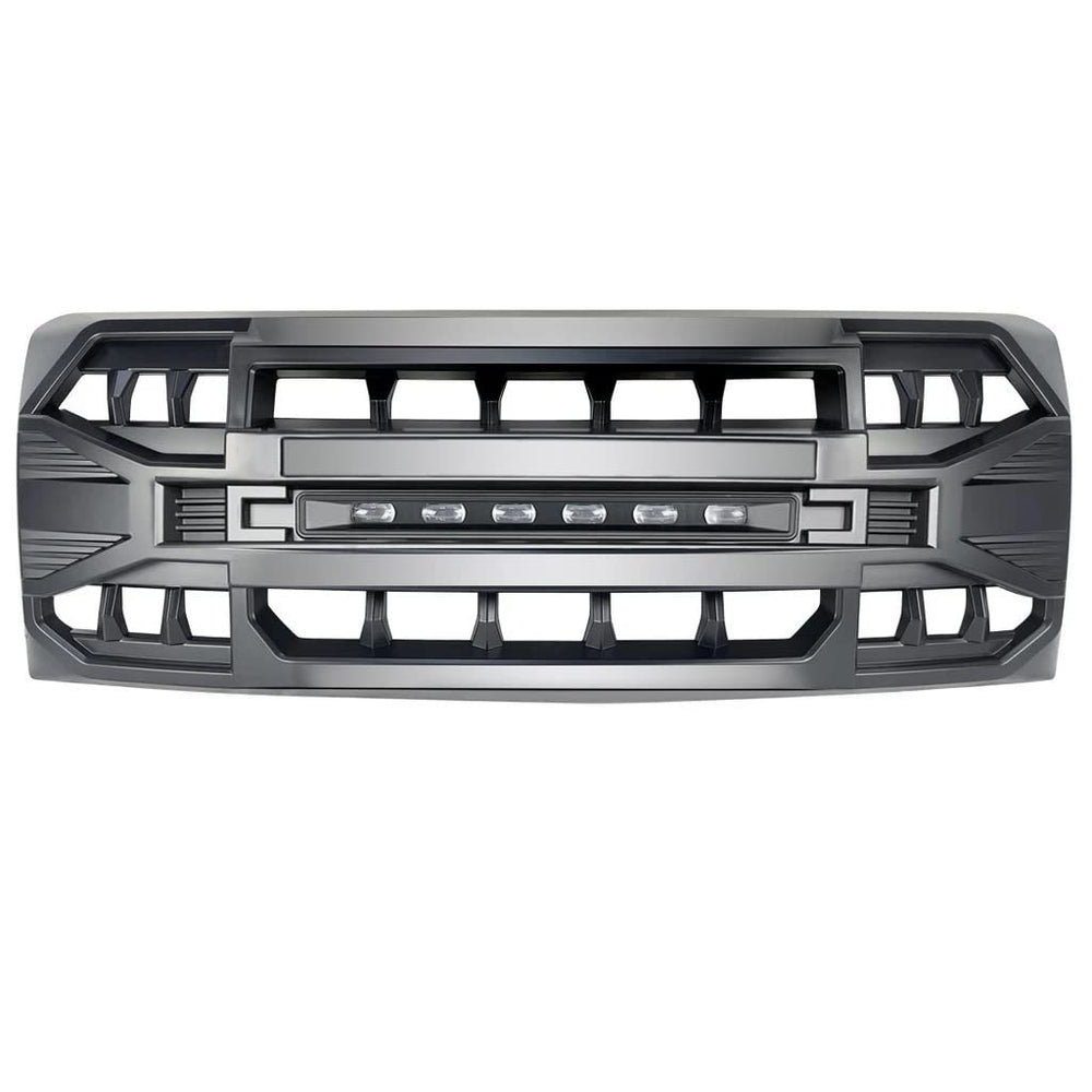 MEGAIE front grille with LED light bar enhancing night visibility on the F-150