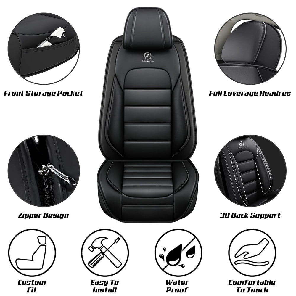 Close-up of Megaseat black Nappa leather resisting scratches and wear.