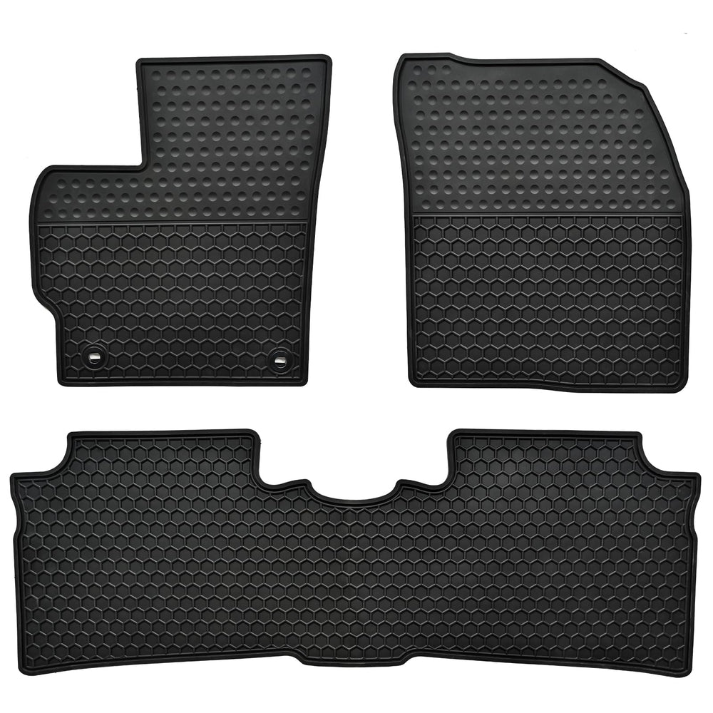Megiteller Prius floor mats front view offer all-weather protection and easy cleaning.
