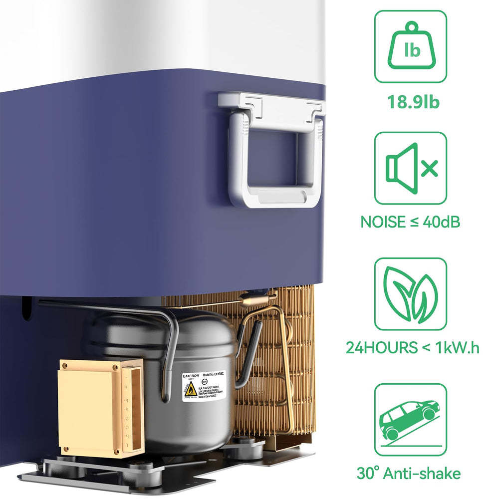 Megiu car refrigerator digital display shows precise temperature control