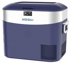 Megiu car refrigerator front view showing compact cooling on the go