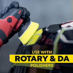 Meguiar's 3-Inch pad in action with a DA polisher.
