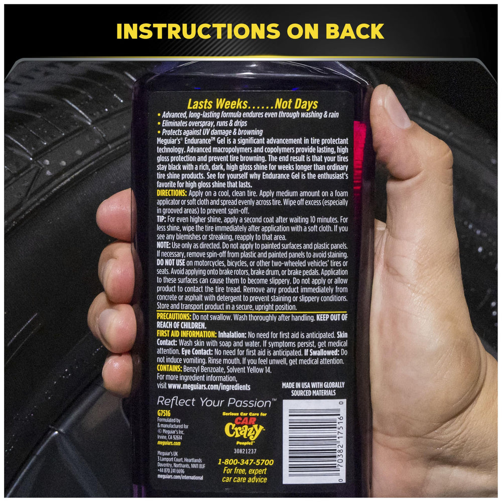 Tire dressing for cars, trucks, and SUVs providing lasting shine