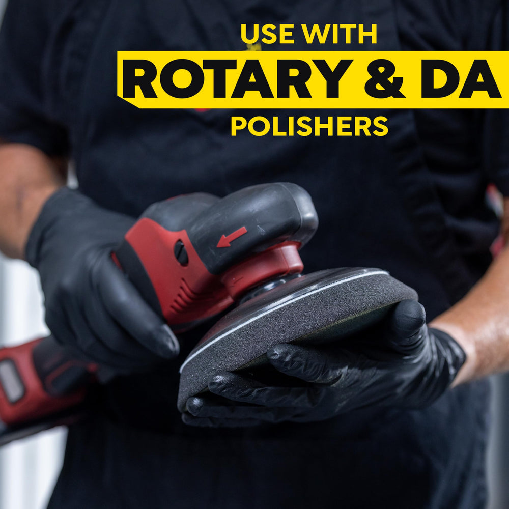 Meguiar's foam pad shown as washable and reusable for sustainable detailing