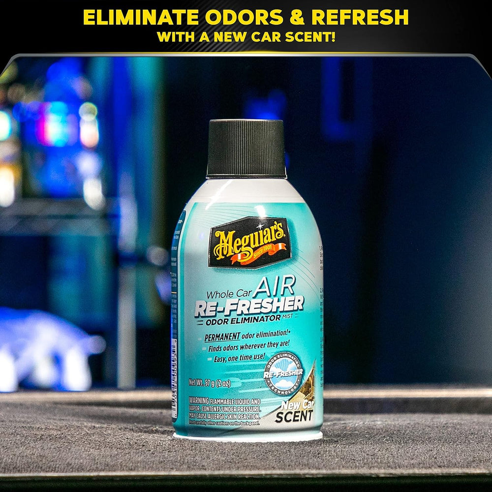 Meguiar's G16402 bottle label close-up shows scent and usage cues.