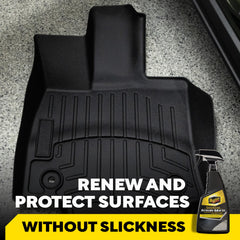 Meguiar's Luxury Matte spray application demonstrates quick mist-and-wipe interior detailing.